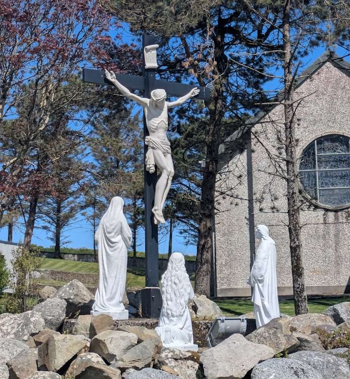 Crucifixion sculpture outside St Patrick's Church